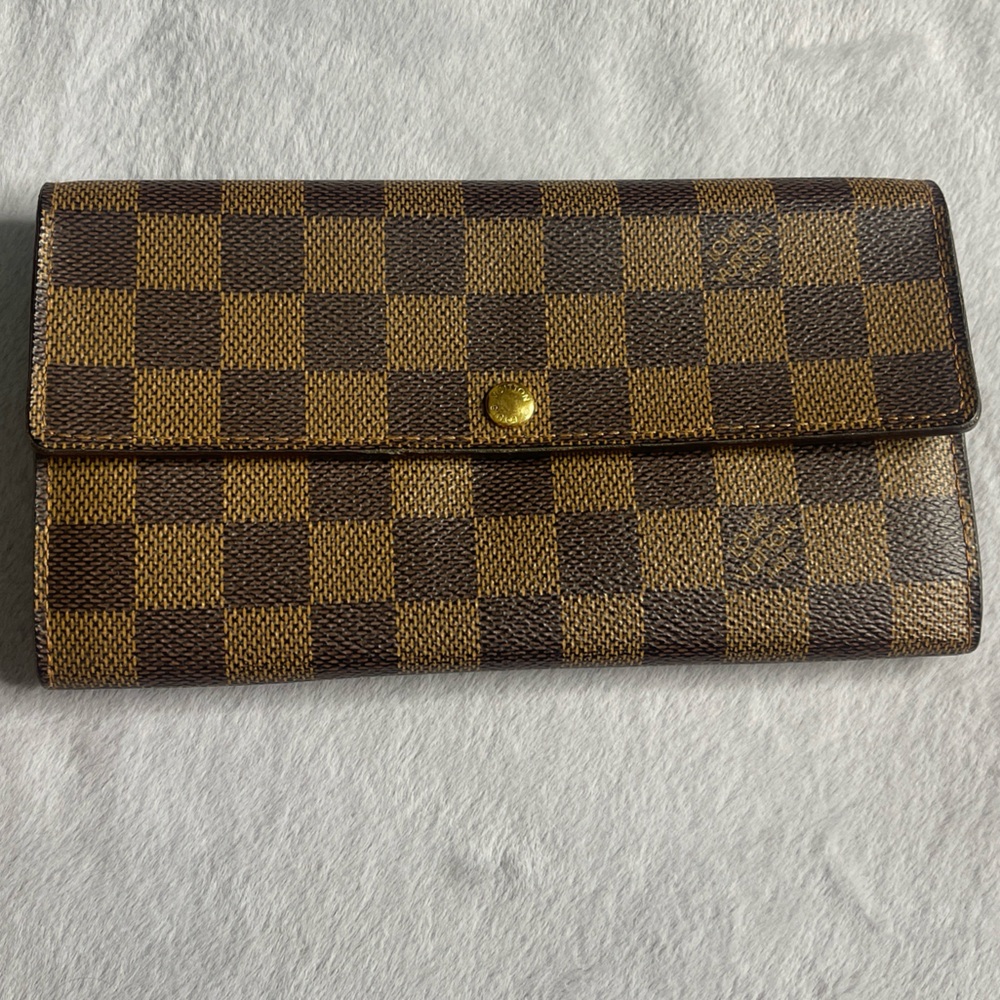 Louis Vuitton Sarah  Brown Checkered Wallet